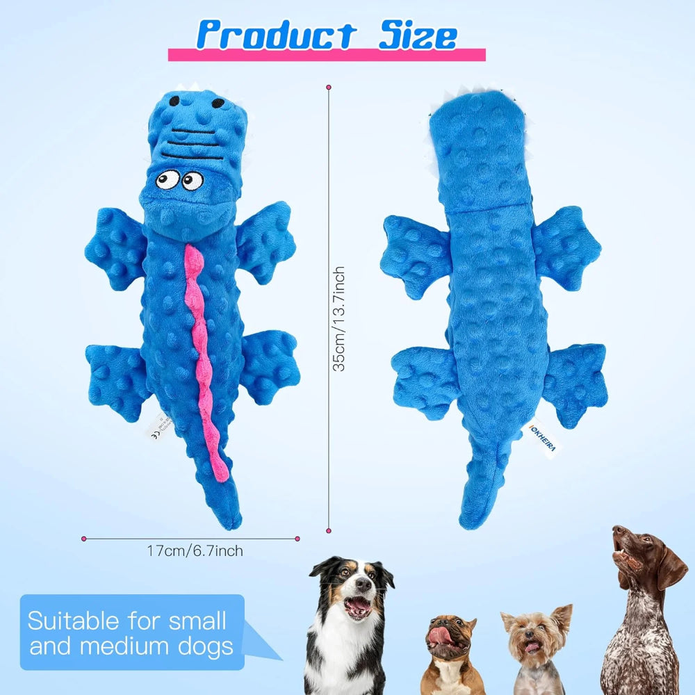 Dog Toy Durable Plush Crocodile Squeaky Toy for Small and Large Dogs