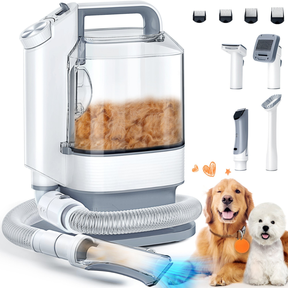 Pet Grooming Vacuum Kit Hair Removal Clipper for Dogs and Cats