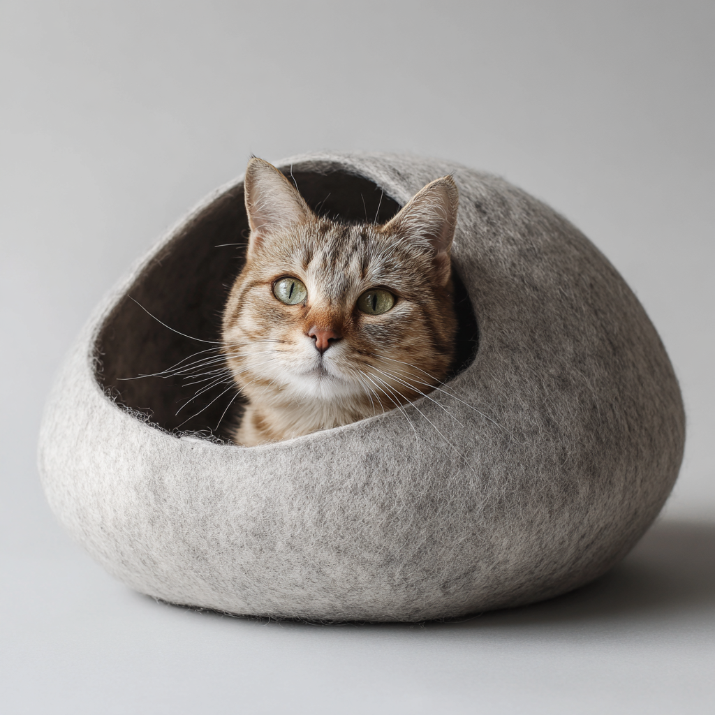 Wool Felt Cat Cave Bed for Cats to Hide