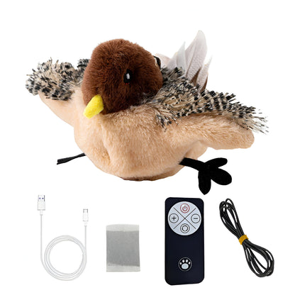 Cat Toy with Flapping Wings and Realistic Chirping Sounds