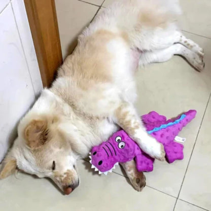Dog Toy Durable Plush Crocodile Squeaky Toy for Small and Large Dogs