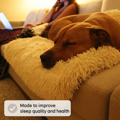 Dog Bed Plush Calming Sofa Protector Faux Fur Washable Couch Cover