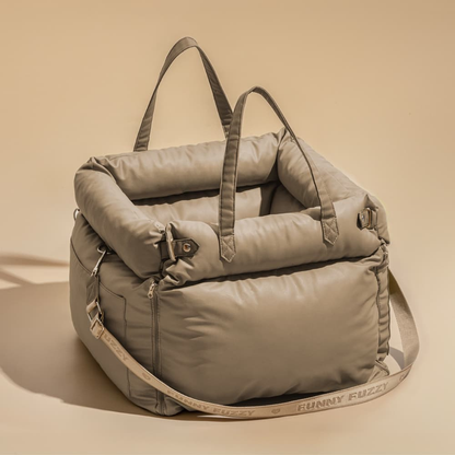 Dog Car Seat Bed Faux Leather Waterproof Travel Booster