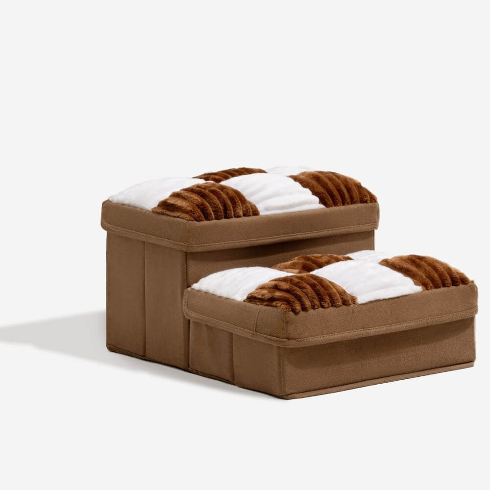 Dog Stairs with Storage and Non-Slip Cushioned Steps