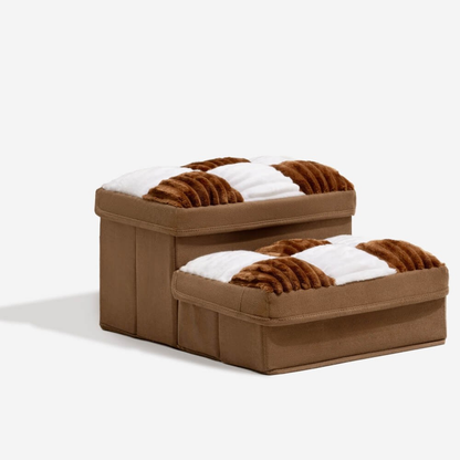 Dog Stairs with Storage and Non-Slip Cushioned Steps