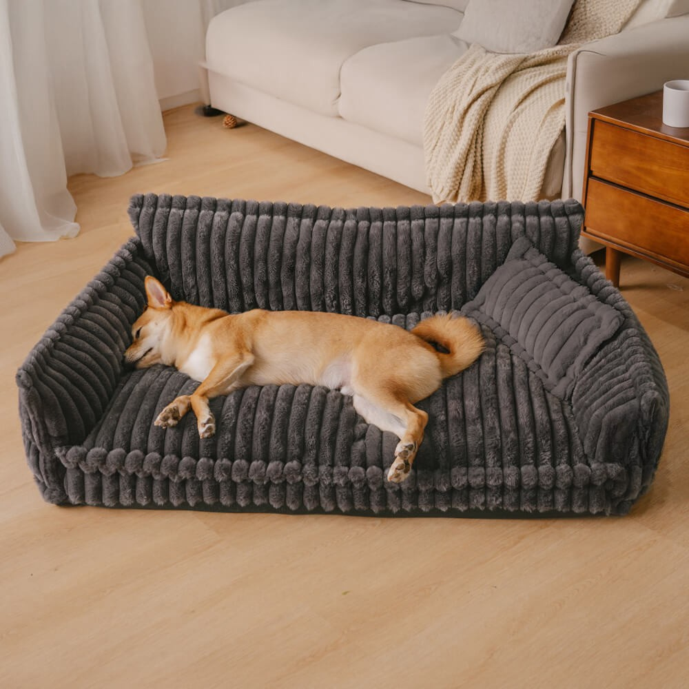 Dog Sofa Bed Plush Cushion for Comfortable Indoor Sleep