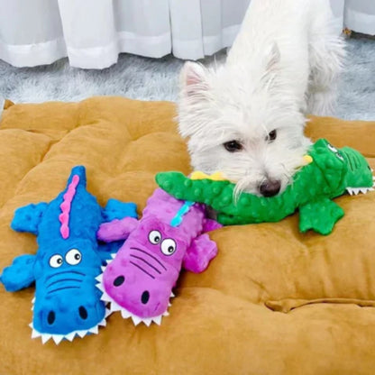 Dog Toy Durable Plush Crocodile Squeaky Toy for Small and Large Dogs