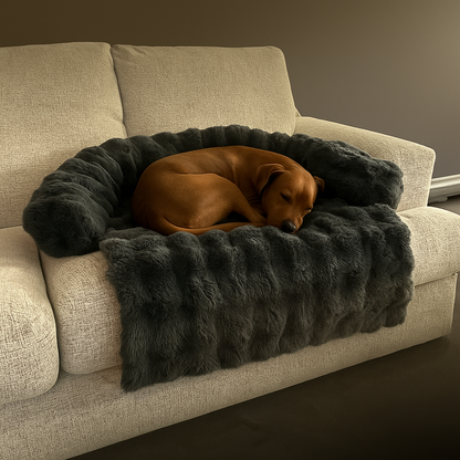 Dog Bed Luxury Faux Fur Soft Plush Raised Edge Design