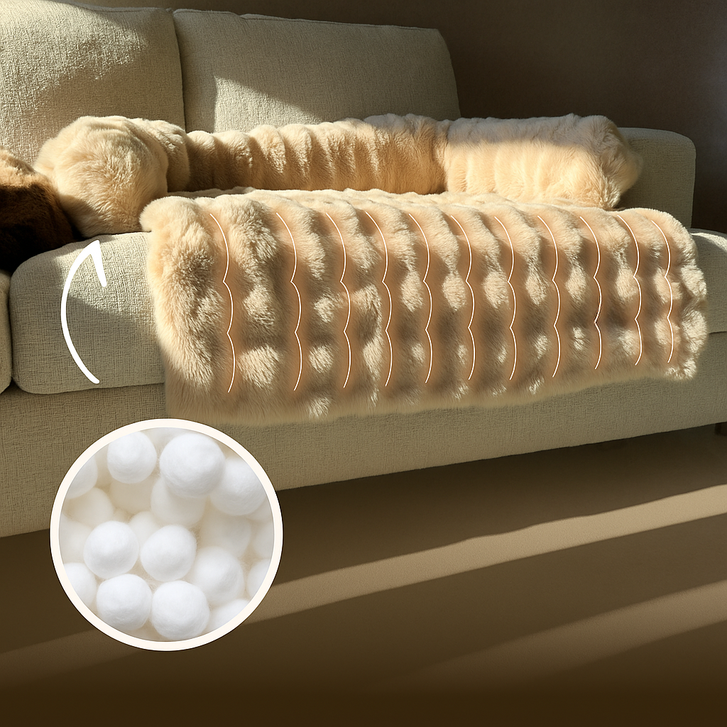 Dog Bed Luxury Faux Fur Soft Plush Raised Edge Design