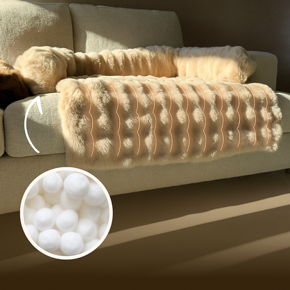 Dog Bed Luxury Faux Fur Soft Plush Raised Edge Design