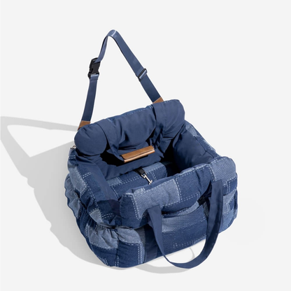 Dog Car Seat Bed Portable Travel Carrier with Safety Harness