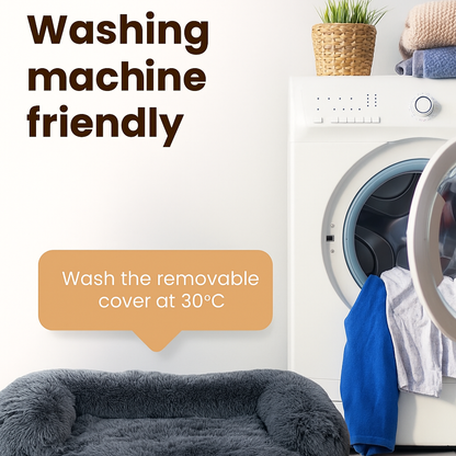 Dog Bed Plush Calming Sofa Protector Faux Fur Washable Couch Cover