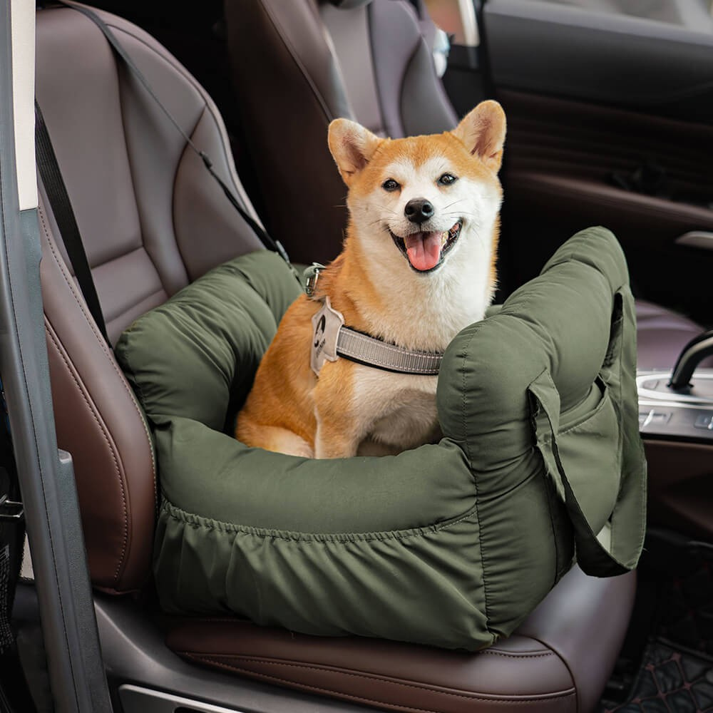 Dog Car Seat Bed Portable Travel Carrier with Safety Harness