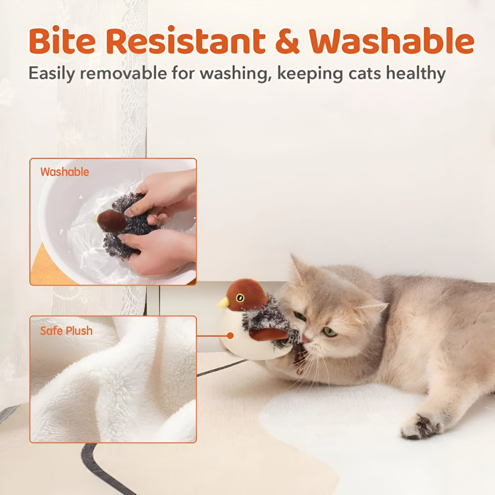 Cat Toy with Flapping Wings and Realistic Chirping Sounds