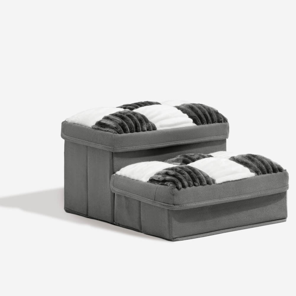 Dog Stairs with Storage and Non-Slip Cushioned Steps