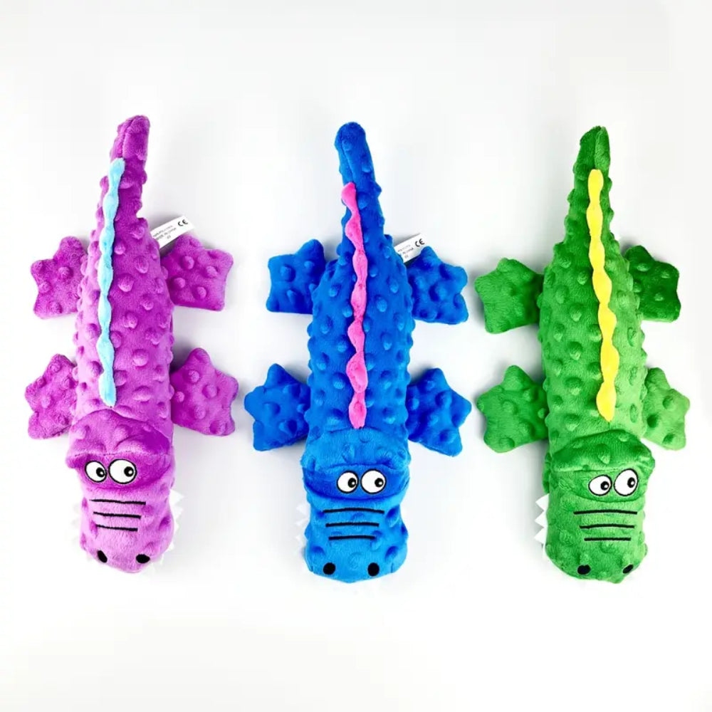 Dog Toy Durable Plush Crocodile Squeaky Toy for Small and Large Dogs