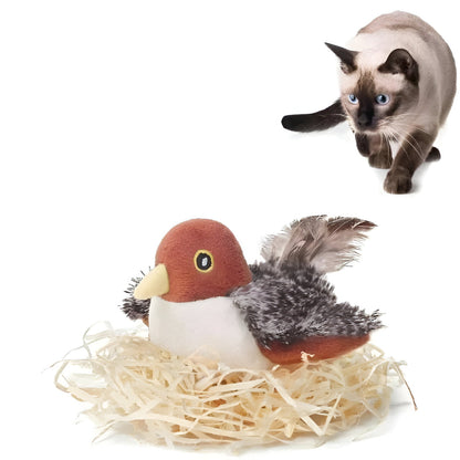 Cat Toy with Flapping Wings and Realistic Chirping Sounds