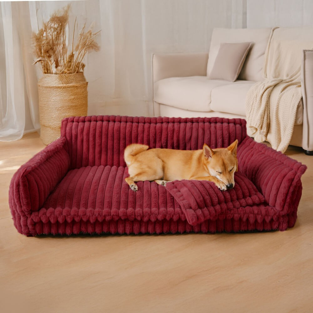 Dog Sofa Bed Plush Cushion for Comfortable Indoor Sleep