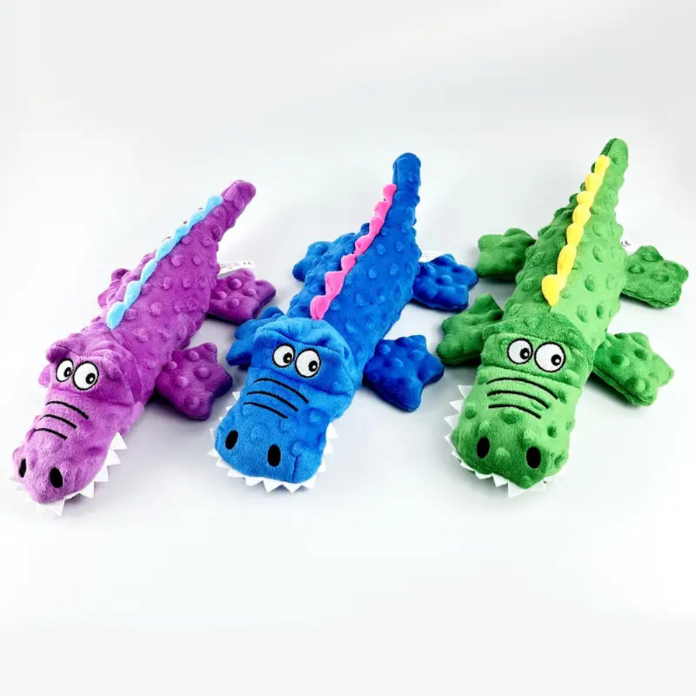 Dog Toy Durable Plush Crocodile Squeaky Toy for Small and Large Dogs