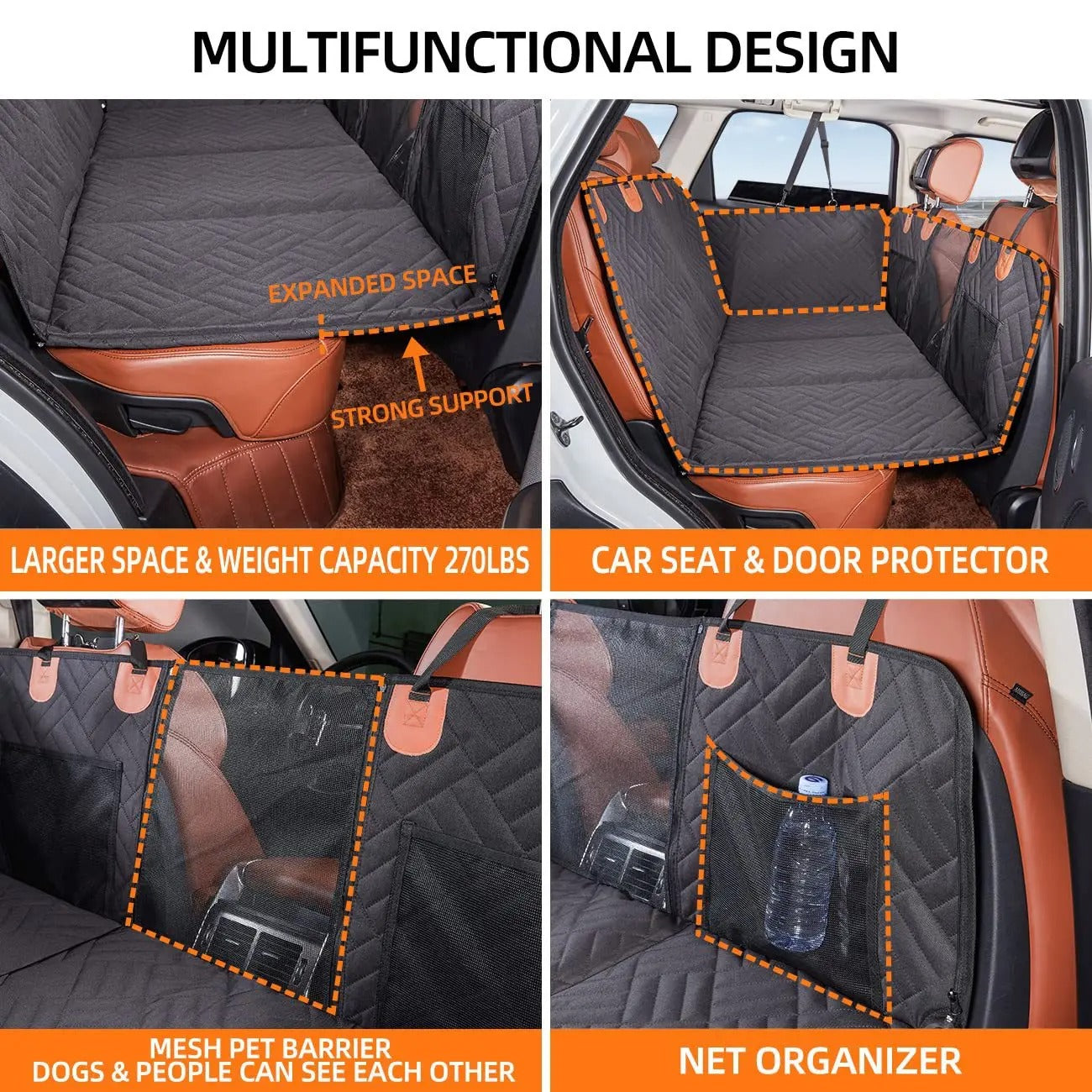 Back Seat Dog Extender with Memory Foam and Waterproof Protection 3