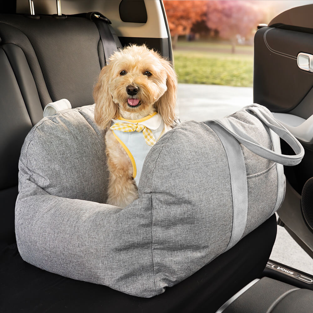 Best Dog Car Seat Bed with Safety Leash and Removable Cover 13