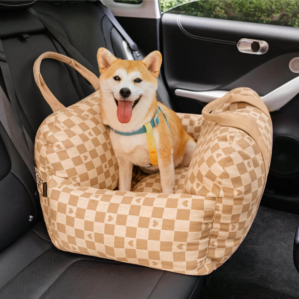 Best Dog Car Seat Bed with Safety Leash and Removable Cover 27