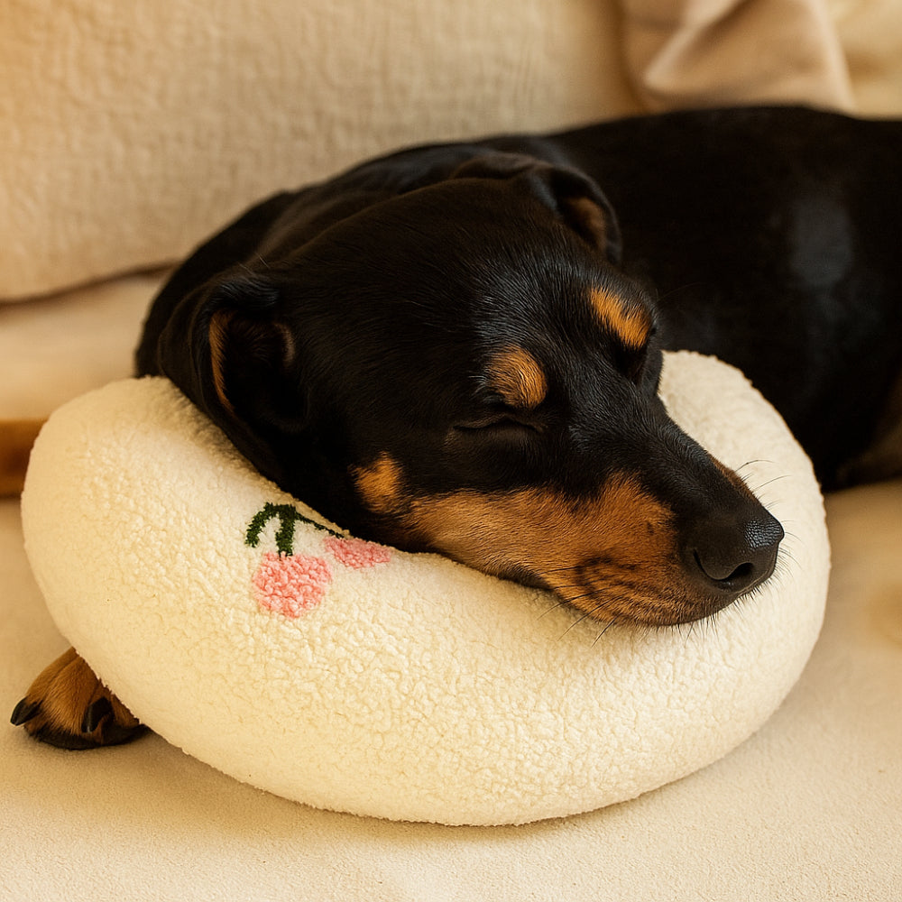 Calming Dog Pillow for Anxiety Relief Soft Plush Pet Neck Cushion