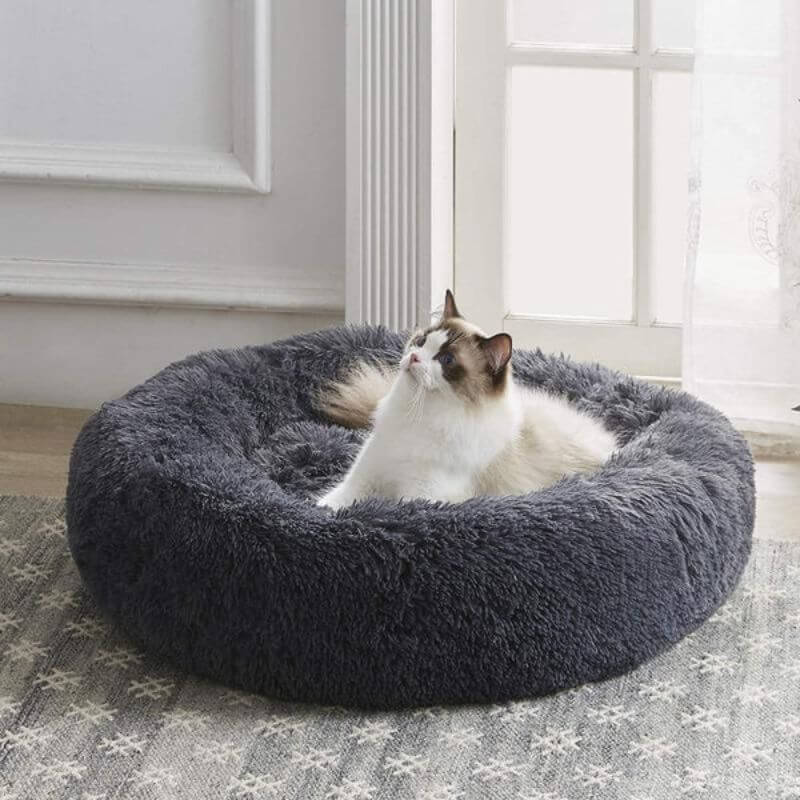 Calming Cat Bed for Anxiety Relief, Soft Plush Fabric, Multiple Sizes 1