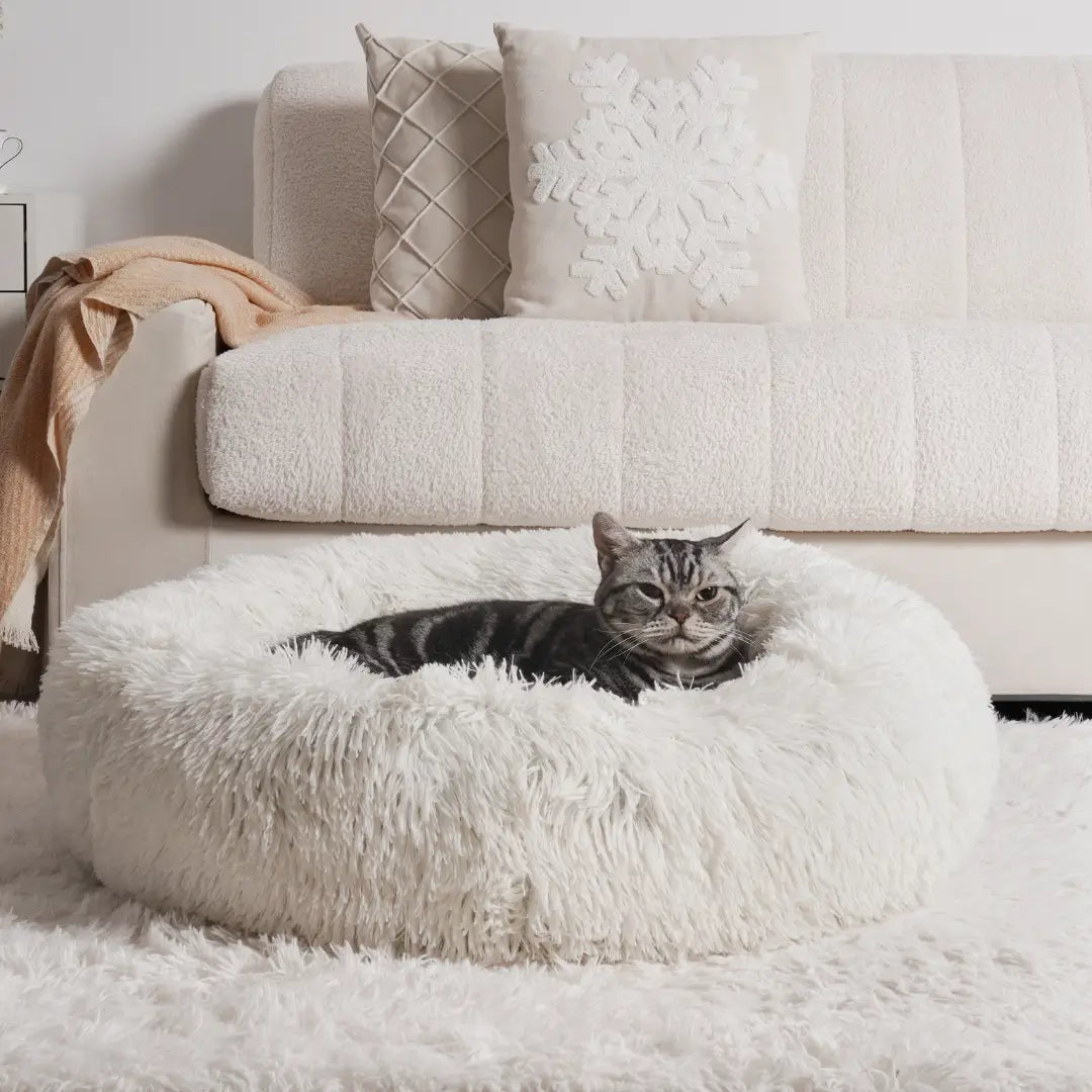 Calming Cat Bed for Anxiety Relief, Soft Plush Fabric, Multiple Sizes 3