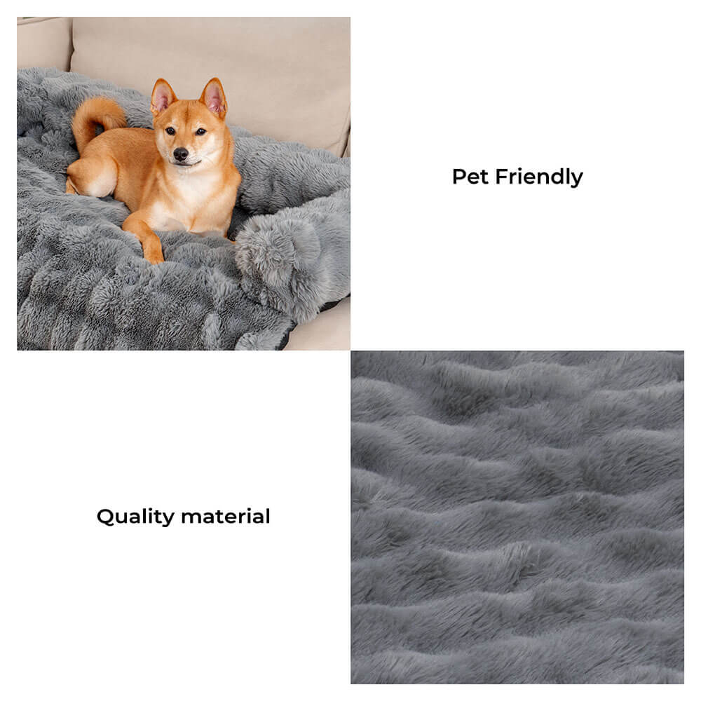 Calming Plush Dog Bed Sofa Protector Mat for Pets 3