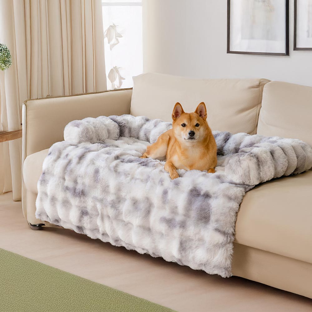 Calming Plush Dog Bed Sofa Protector Mat for Pets 4