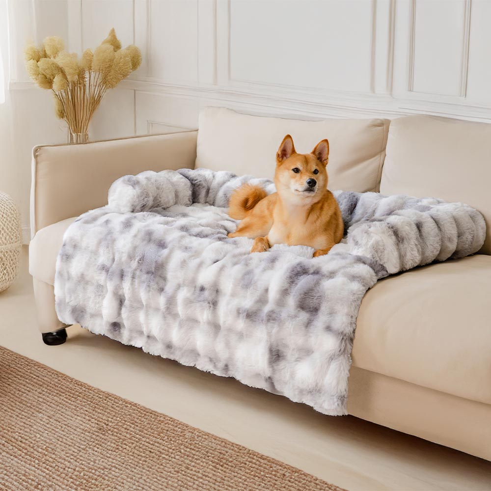 Calming Plush Dog Bed Sofa Protector Mat for Pets 7