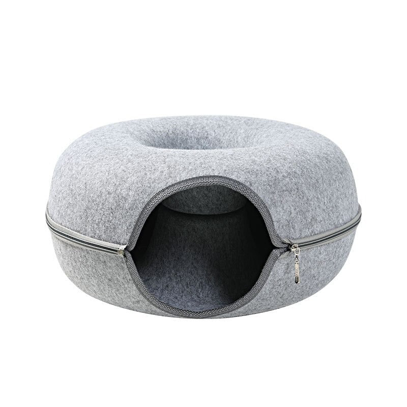 Cat Bed Donut Cave - Soft Padded Cozy Retreat for Cats 0