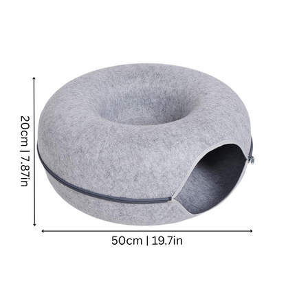 Cat Bed Donut Cave - Soft Padded Cozy Retreat for Cats 2