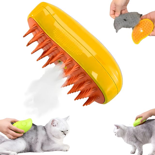 Cat Grooming Brush for Shedding with Soothing Silicone Bristles 0