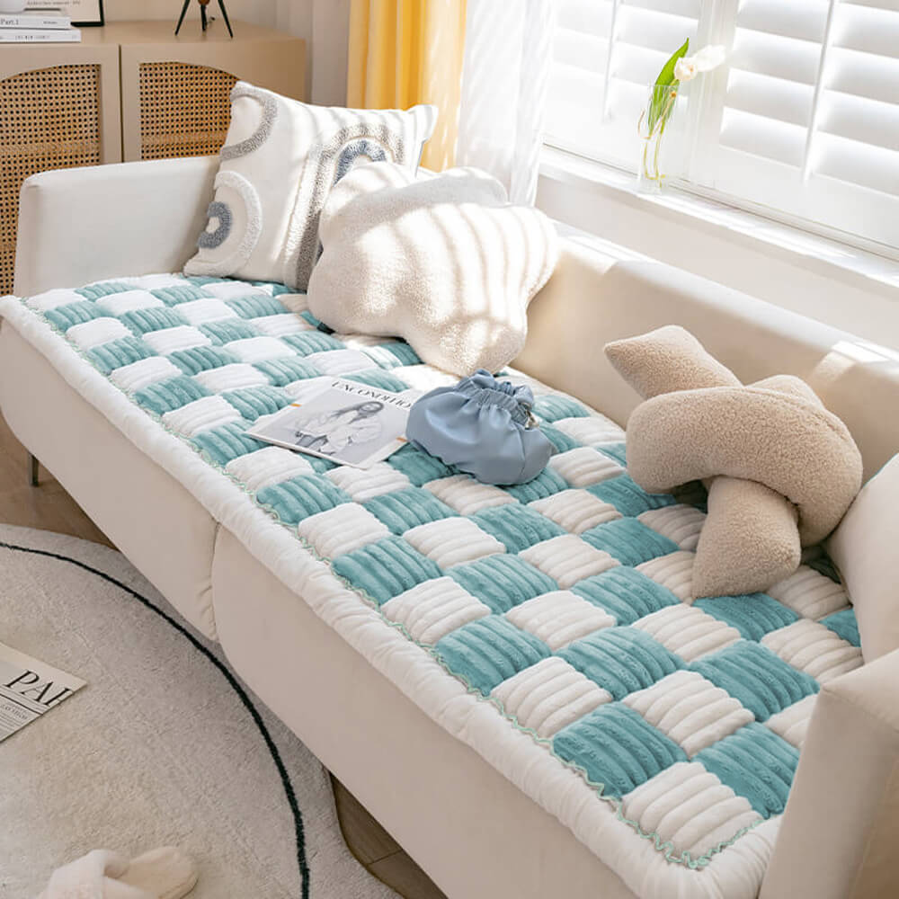 Chenille Plaid Pet Mat for Dogs and Cats - Soft Cozy Couch Cover 10