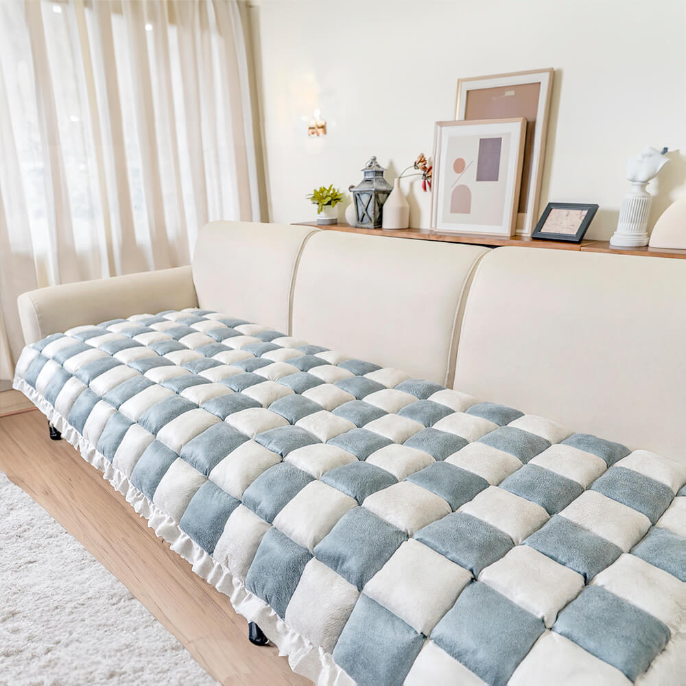 Chenille Plaid Pet Mat for Dogs and Cats - Soft Cozy Couch Cover 11