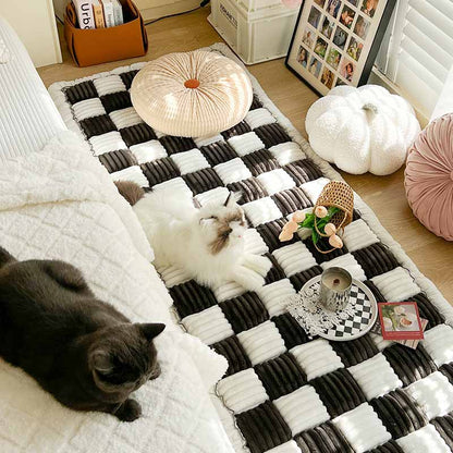 Chenille Plaid Pet Mat for Dogs and Cats - Soft Cozy Couch Cover 3