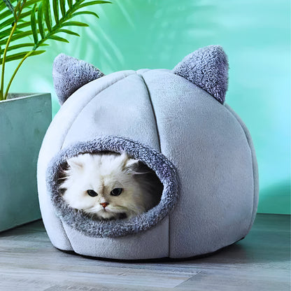 Cat Bed Cave Soft Plush Enclosed House for Indoor Cats Comfort