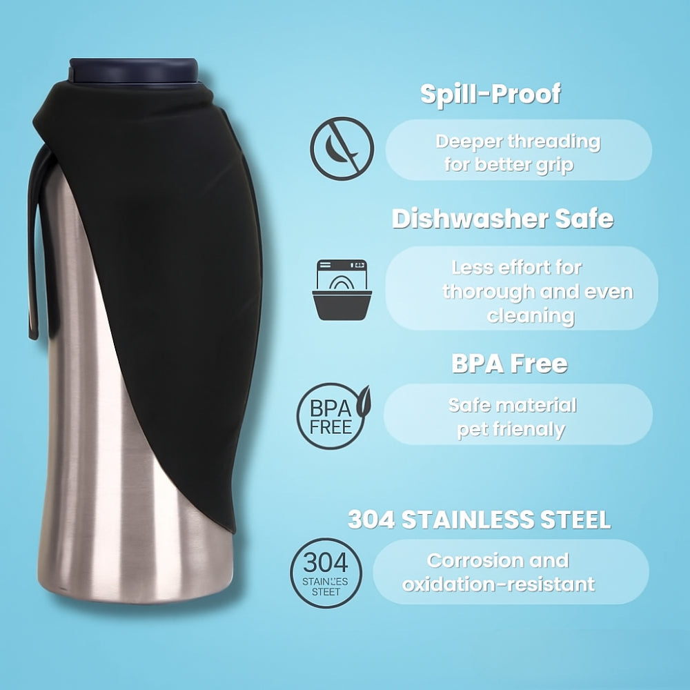 Dog Hiking Water Bottle Stainless Steel Insulated Travel Bottle