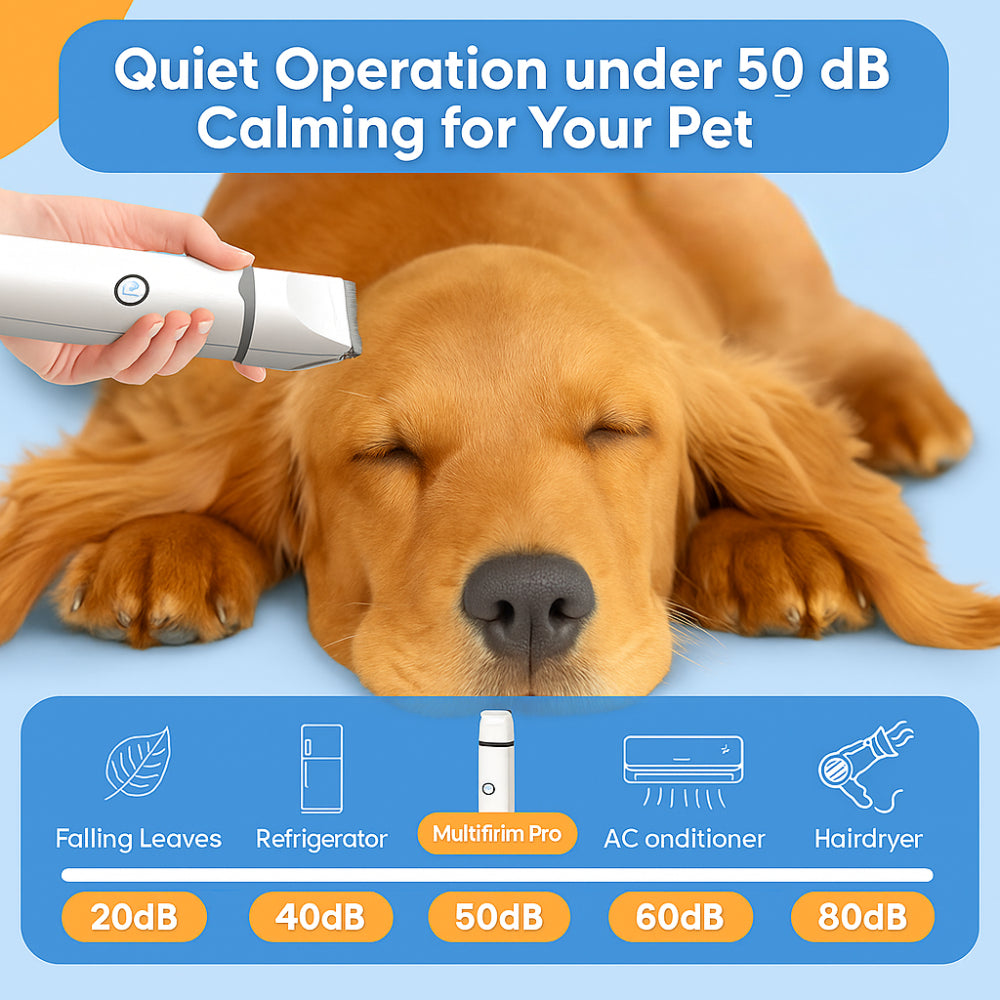 Dog Nail Clippers 4-in-1 Quiet Grooming Kit for Hair Paws and Nails