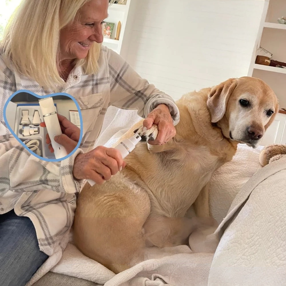 Dog Nail Clippers 4-in-1 Quiet Grooming Kit for Hair Paws and Nails