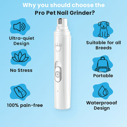Dog Nail Grinder Quiet Electric Pet Nail Trimmer for Grooming