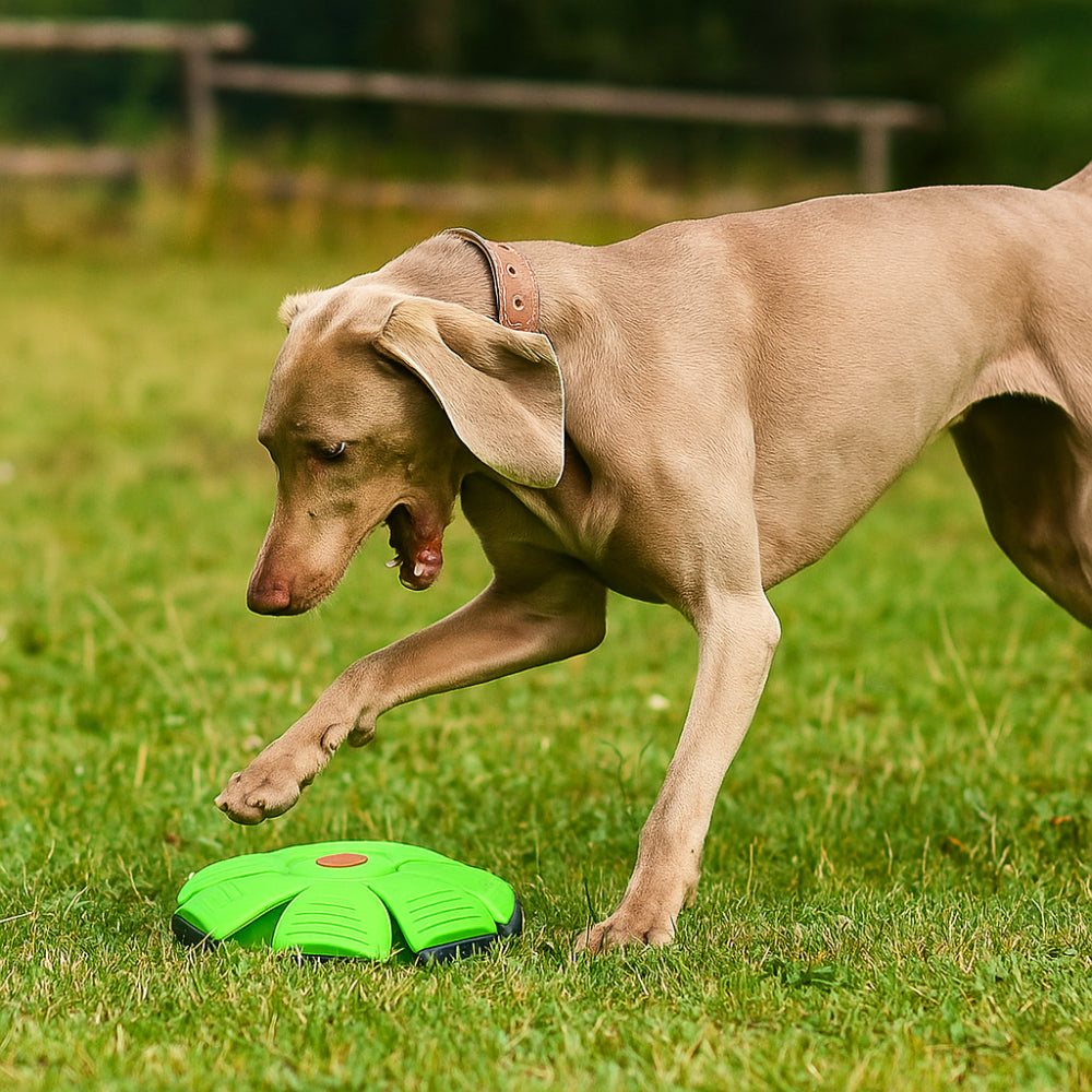 Dog Toy Flying Disc Interactive Ball for Outdoor Fetch Games