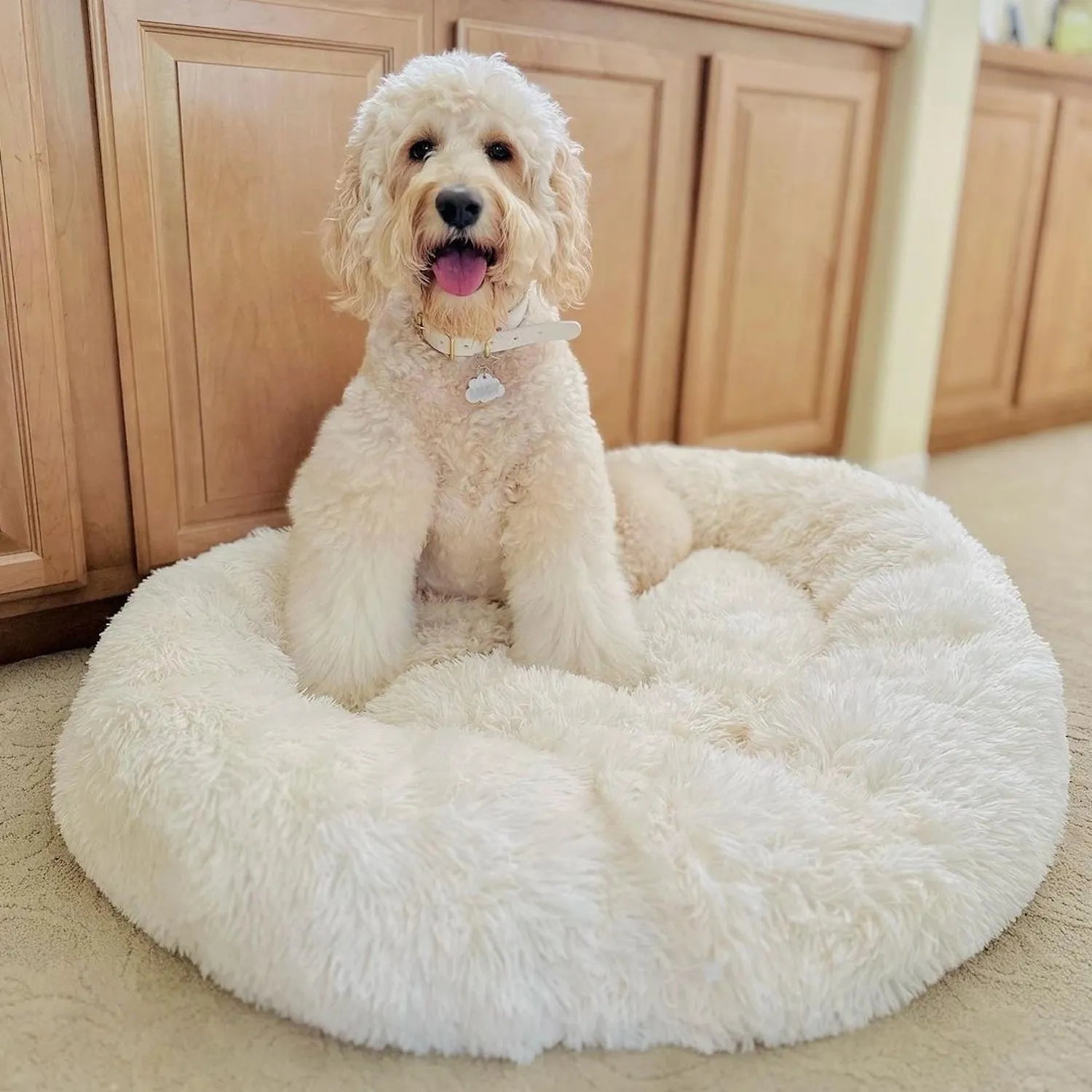 Dog Bed for Anxiety Relief - Plush Fabric, Multiple Sizes Available 3