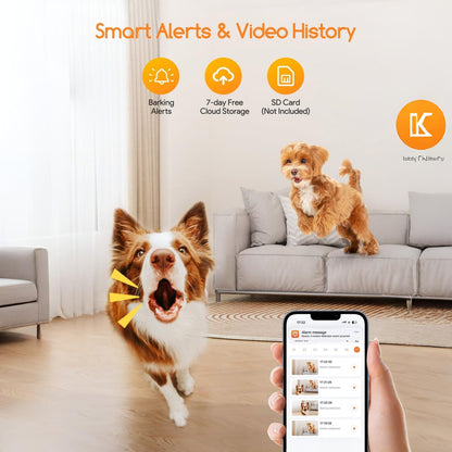 Dog Camera with Treat Dispenser and Smart 2K HD Video Monitoring