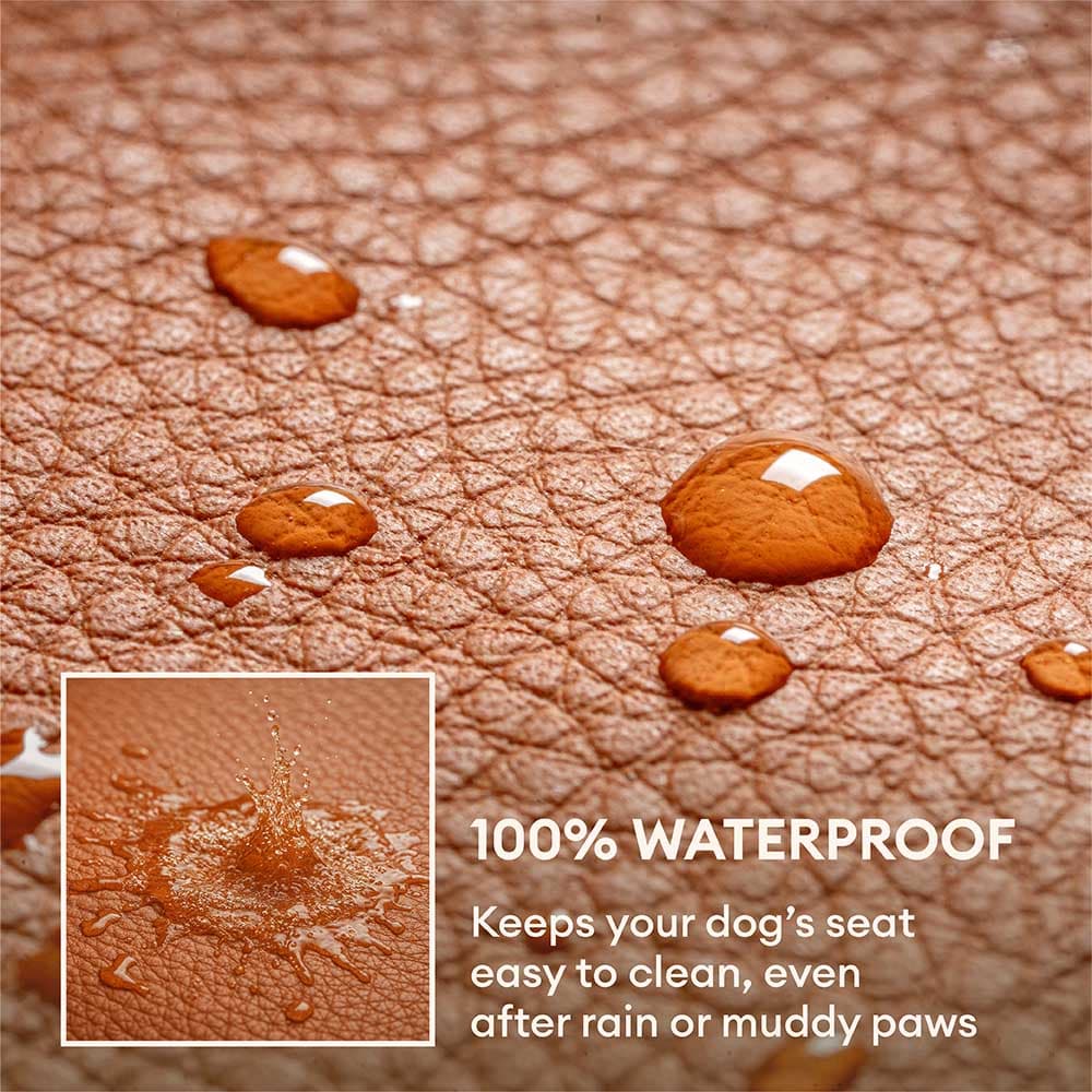 Dog Car Seat Booster Bed - Faux Leather Pet Car Seat with Safety Leash 4