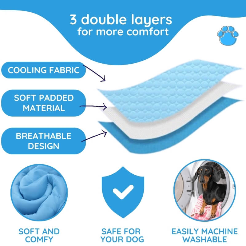 Dog Cooling Mat for Instant Temperature Relief, Premium Cooling Silk 4