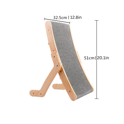 Ergonomic Solid Wood Cat Scratcher with Exercise Curve for Cats 2