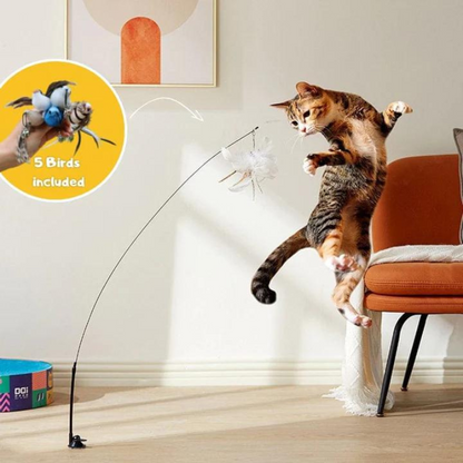 Interactive Cat Toy Set with Suction Cup and Bird Toys 0